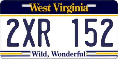 WV license plate 2XR152