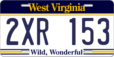 WV license plate 2XR153