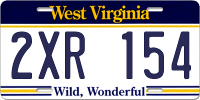 WV license plate 2XR154