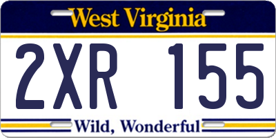 WV license plate 2XR155