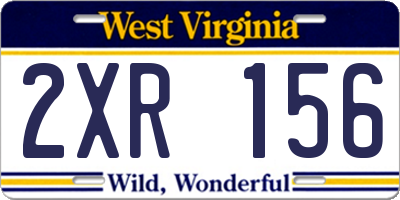 WV license plate 2XR156
