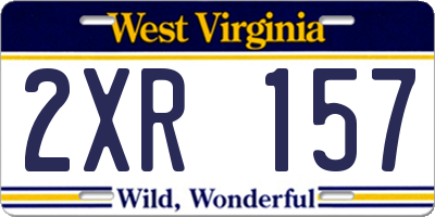 WV license plate 2XR157