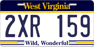 WV license plate 2XR159