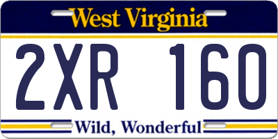 WV license plate 2XR160