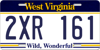 WV license plate 2XR161