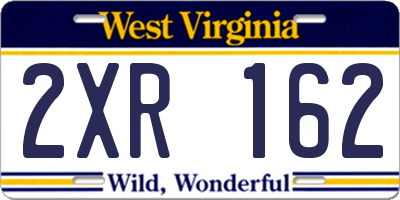 WV license plate 2XR162