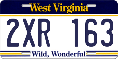 WV license plate 2XR163