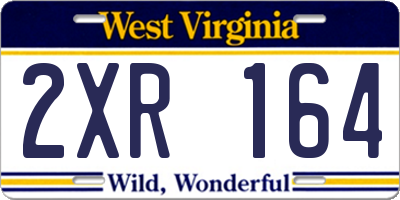 WV license plate 2XR164