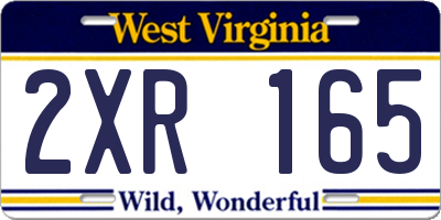 WV license plate 2XR165