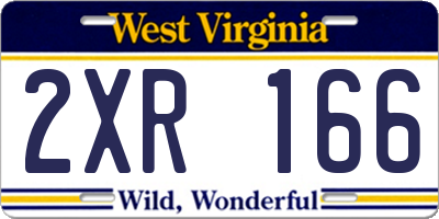 WV license plate 2XR166