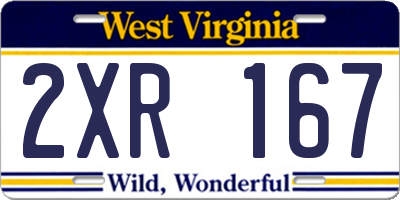WV license plate 2XR167