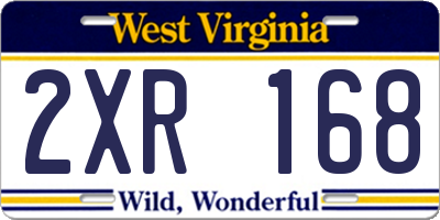 WV license plate 2XR168