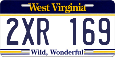 WV license plate 2XR169
