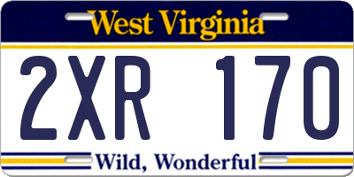 WV license plate 2XR170