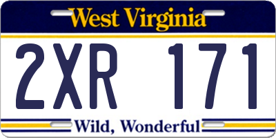 WV license plate 2XR171