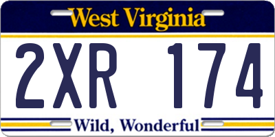WV license plate 2XR174
