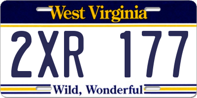 WV license plate 2XR177