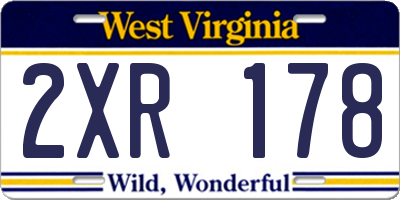 WV license plate 2XR178