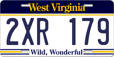 WV license plate 2XR179