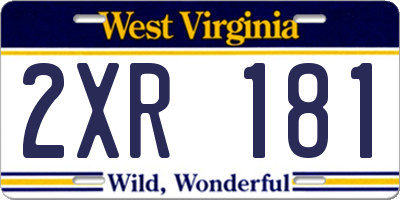 WV license plate 2XR181