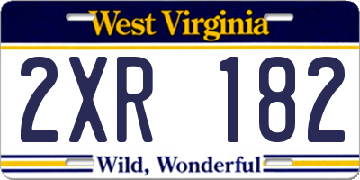 WV license plate 2XR182