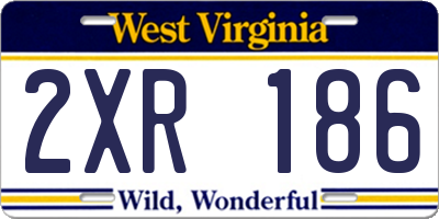 WV license plate 2XR186