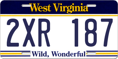 WV license plate 2XR187