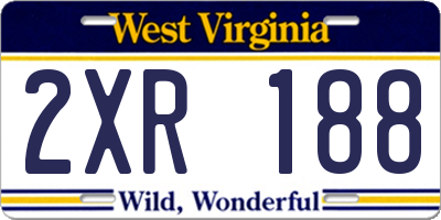 WV license plate 2XR188