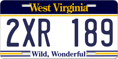 WV license plate 2XR189