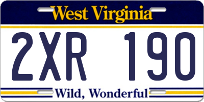 WV license plate 2XR190