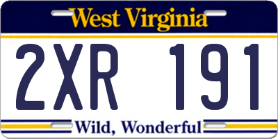 WV license plate 2XR191