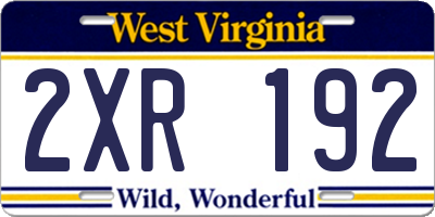 WV license plate 2XR192