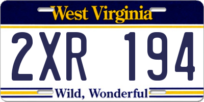WV license plate 2XR194