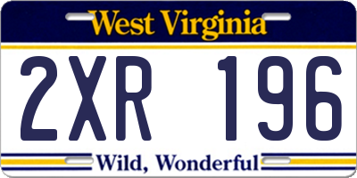 WV license plate 2XR196