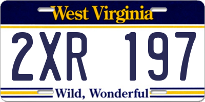 WV license plate 2XR197