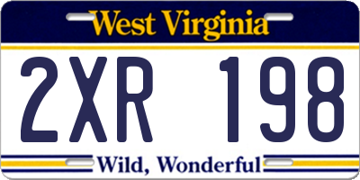 WV license plate 2XR198