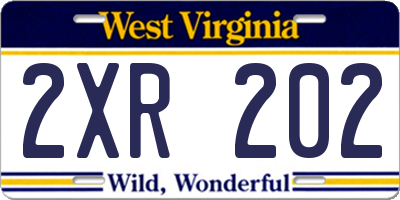 WV license plate 2XR202