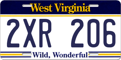 WV license plate 2XR206