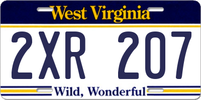 WV license plate 2XR207