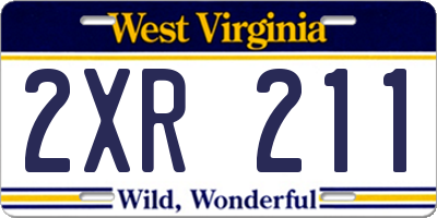 WV license plate 2XR211