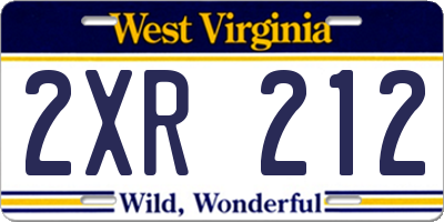 WV license plate 2XR212