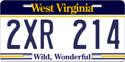 WV license plate 2XR214