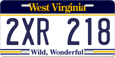 WV license plate 2XR218