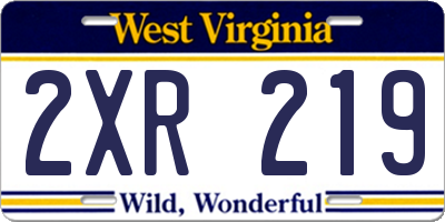 WV license plate 2XR219