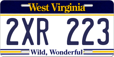 WV license plate 2XR223