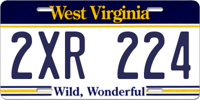WV license plate 2XR224