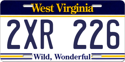 WV license plate 2XR226