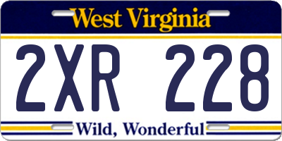 WV license plate 2XR228