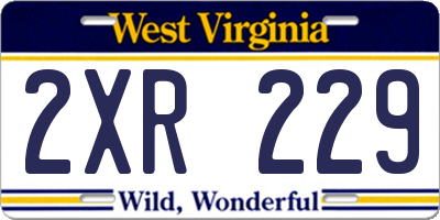 WV license plate 2XR229