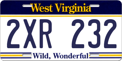 WV license plate 2XR232